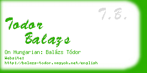todor balazs business card